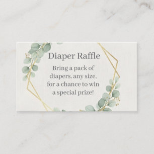 Tarjeta De Recepción Eucalyptus Gold Diaper Raffle Insert Card Boho