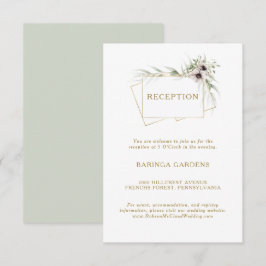 Tarjeta de recepción Eucalyptus Gold Geometric Wed