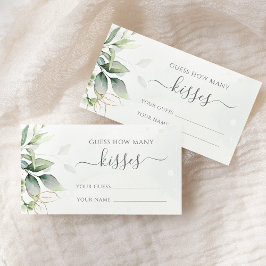Tarjeta De Recepción Eucalyptus Greenery adivina cuántos besos juegan