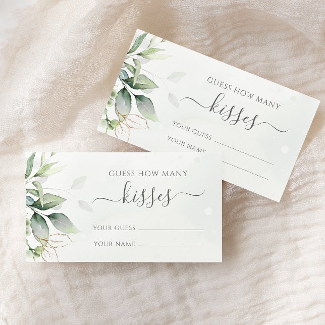 Tarjeta De Recepción Eucalyptus Greenery adivina cuántos besos juegan (Subido por el creador)