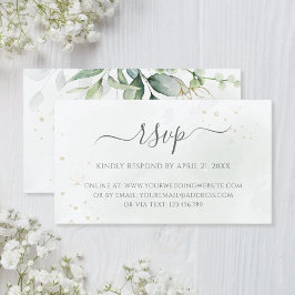 Tarjeta De Recepción Eucalyptus Greenery Boda en línea RSVP