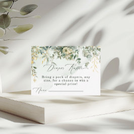 Tarjeta De Recepción Eucalyptus Greenery Botánica Floral Diaper Raffle