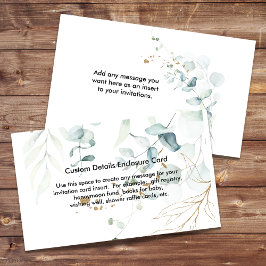 Tarjeta De Recepción Eucalyptus Greenery Custom Details Enclosure Card
