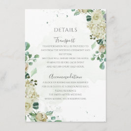 Tarjeta De Recepción Eucalyptus Greenery deja a un elegante Boda floral