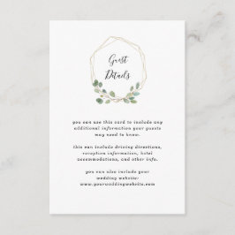 Tarjeta De Recepción Eucalyptus Greenery | Detalles del Boda geométrico