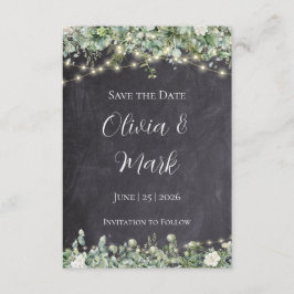 Tarjeta De Recepción Eucalyptus Greenery Save the Date | Botánico Rústi
