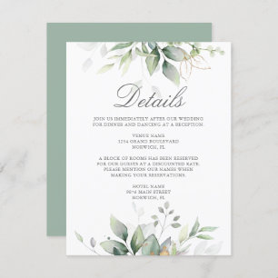 Tarjeta De Recepción Eucalyptus Greenery Suculento Boda