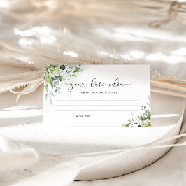 Tarjeta De Recepción Eucalyptus Ideas nocturnas. Frasco de fecha