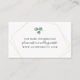 Tarjeta De Recepción Eucalyptus + Información de marco geométrico de or