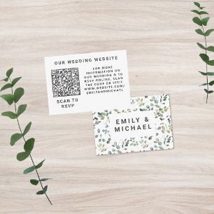 Tarjeta De Recepción Eucalyptus Minimalista contemporáneo QR