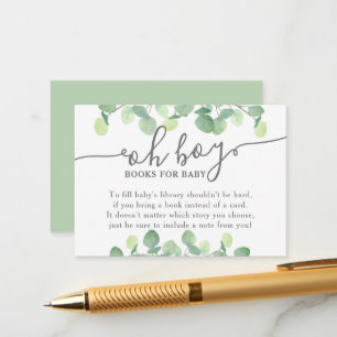 Tarjeta De Recepción Eucalyptus moderno Oh Boy Baby Shower Solicitud de