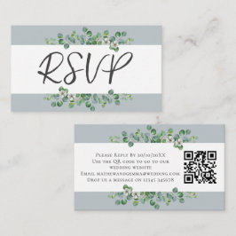 Tarjeta De Recepción Eucalyptus Moderno Wedding RSVP con código QR