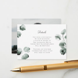 Tarjeta De Recepción Eucalyptus Muerto Guiado Detalles Modernos Verde