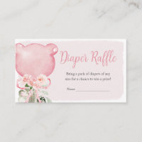 Eucalyptus Pink Floral Balloon Diaper Raffle