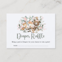 Eucalyptus Pink Floral Woodland Diaper Raffle