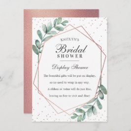 Tarjeta De Recepción Eucalyptus Rosa Ducha Geométrica de Novias