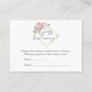 Tarjeta De Recepción Eucalyptus Rosa Juego de golosinas Baby Shower geo