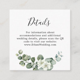 Tarjeta De Recepción Eucalyptus Rustic Greenery Boda