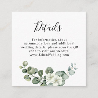 Tarjeta De Recepción Eucalyptus Rustic Greenery Boda