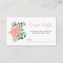 Eucalyptus Suculento Greenery Diaper Raffle Game