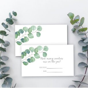 Tarjeta De Recepción Eucalyptus verde - Adivinen cuántos canes juegan