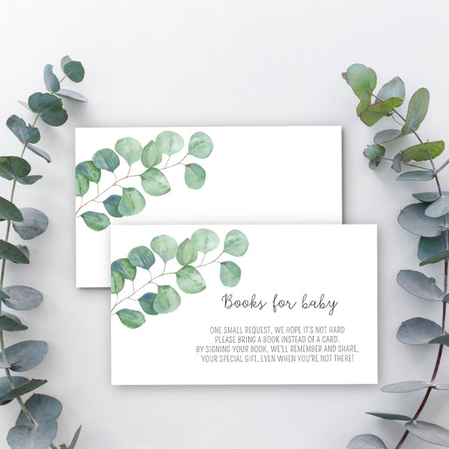 Tarjeta De Recepción Eucalyptus verde - libros para el boleto de bebé (Subido por el creador)