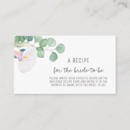 Tarjeta De Recepción Eucalyptus y Calla - Receta para la futura novia
