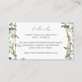 Tarjeta De Recepción Eucalyptus y Gold 2 Detalles SM