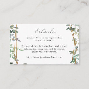 Tarjeta De Recepción Eucalyptus y Gold 2 Detalles SM