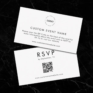 Tarjeta De Recepción Evento comercial personalizado RSVP con sitio web