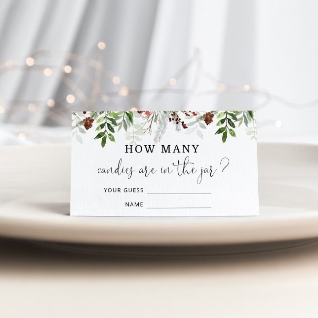 Tarjeta De Recepción Evergreen adivina cuántas cartas de caramelos (Subido por el creador)