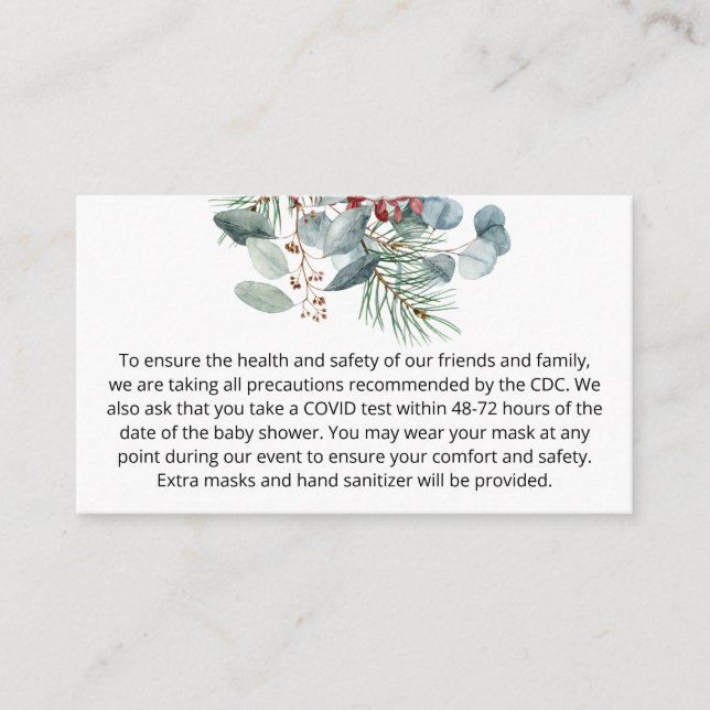 Tarjeta De Recepción Evergreen Navidades Personalizado anota (Anverso)