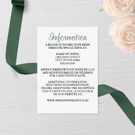 Tarjeta De Recepción Evergreen Pine Boda