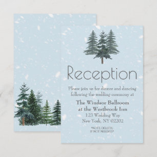 Tarjeta de recepción Evergreen Pine Trees para Inv