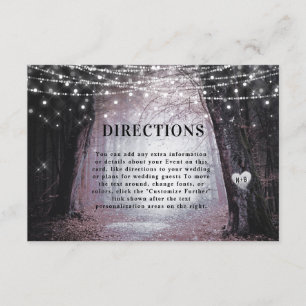 Tarjeta De Recepción Evermore   Direcciones de Bodas forestales encanta