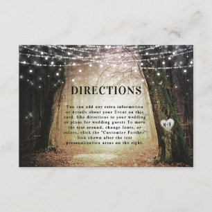 Tarjeta De Recepción Evermore   Direcciones de Bodas forestales encanta