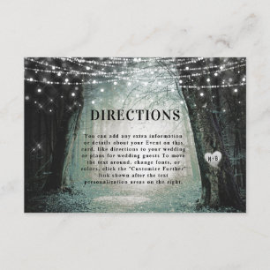 Tarjeta De Recepción Evermore   Direcciones de Bodas forestales encanta