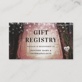 Tarjeta De Recepción Evermore | Registro de obsequios de ducha forestal