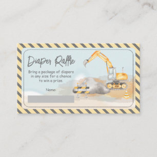 Tarjeta De Recepción Excavadora de construcción Baby Shower Diaper Raff