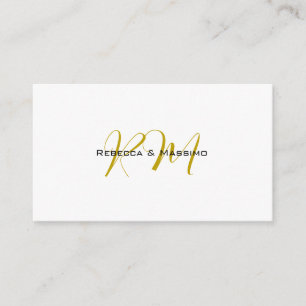 Tarjeta De Recepción Exclusivo Color Dorado Única Monograma Nombre Mode