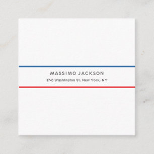 Tarjeta De Recepción Exclusivo Personal Moderno Azul Rojo Blanco