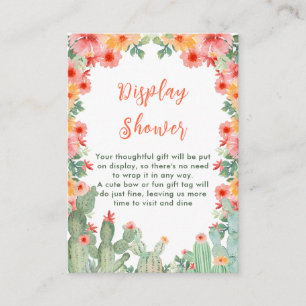 Tarjeta De Recepción Exhibición de Cactus Floral Boho para Baby Shower