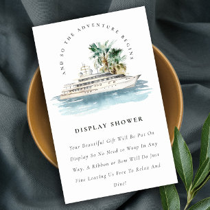 Tarjeta De Recepción Exhibición de ducha de bebé Cruise Palm Seascape