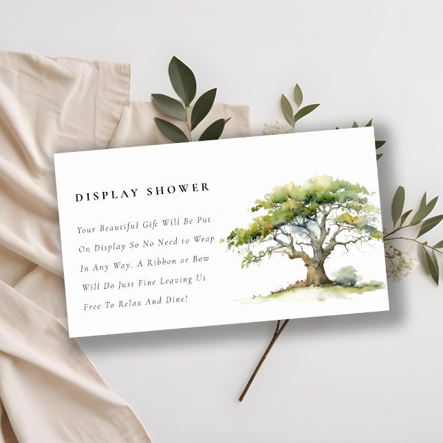 Tarjeta De Recepción Exhibición de ducha de bebé de roble verde chic (Subido por el creador)