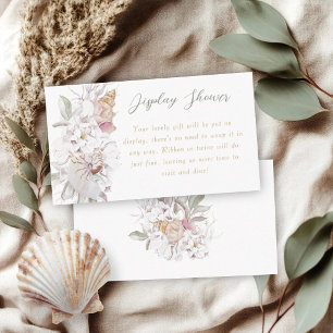 Tarjeta De Recepción Exhibición de ducha de bebé floral con conchas de