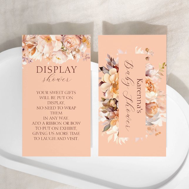 Tarjeta De Recepción Exhibición de ducha de bebé otoñal floral de meloc (Subido por el creador)
