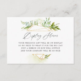 Tarjeta De Recepción Exhibición de ducha de novia con vegetación geomét