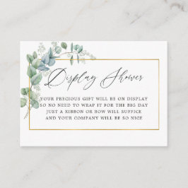 Tarjeta De Recepción Exhibición de ducha de novia de eucalipto geométri