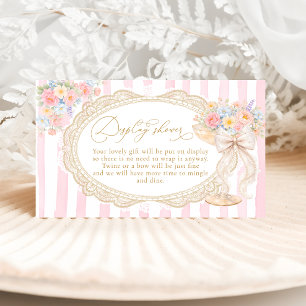 Tarjeta De Recepción Exhibición de Ducha de Novia Petals Prosecco Brida