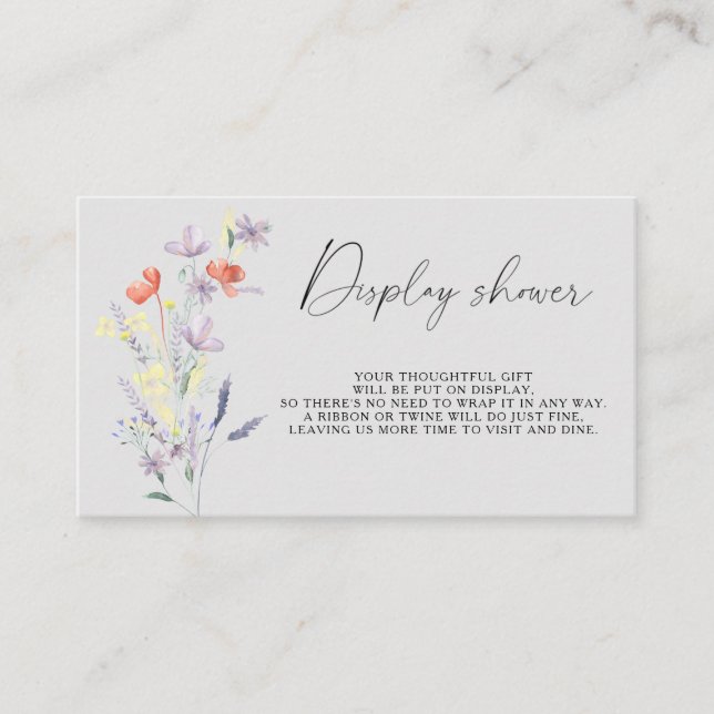 Tarjeta De Recepción Exhibición de ducha floral boho (Anverso)